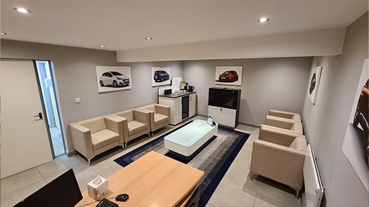 New Peugeot customer waiting area...